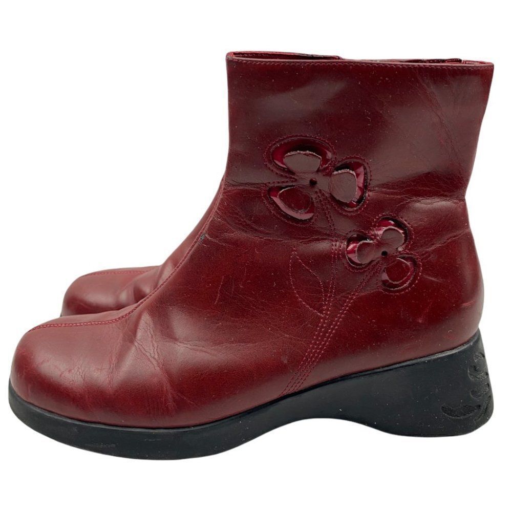 Esprit Women's Burgundy Jules Side Zip Ankle Boot US 4